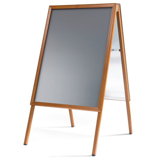 Kundenstopper Alu Classic in Holzoptik, DIN A1, Outdoor