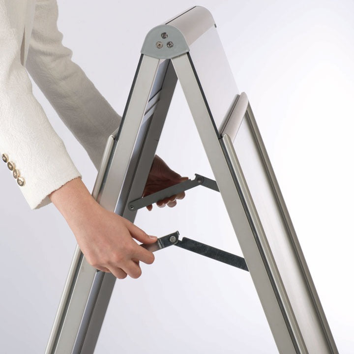 Kundenstopper Alu Classic mit Logoplatte, Outdoor