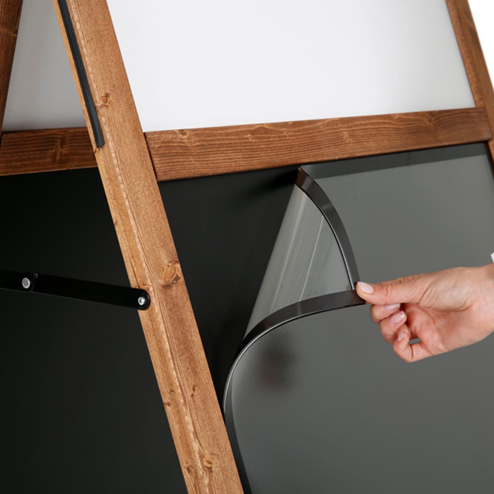 Holz Kundenstopper DIN A1, mit Topschild, Outdoor