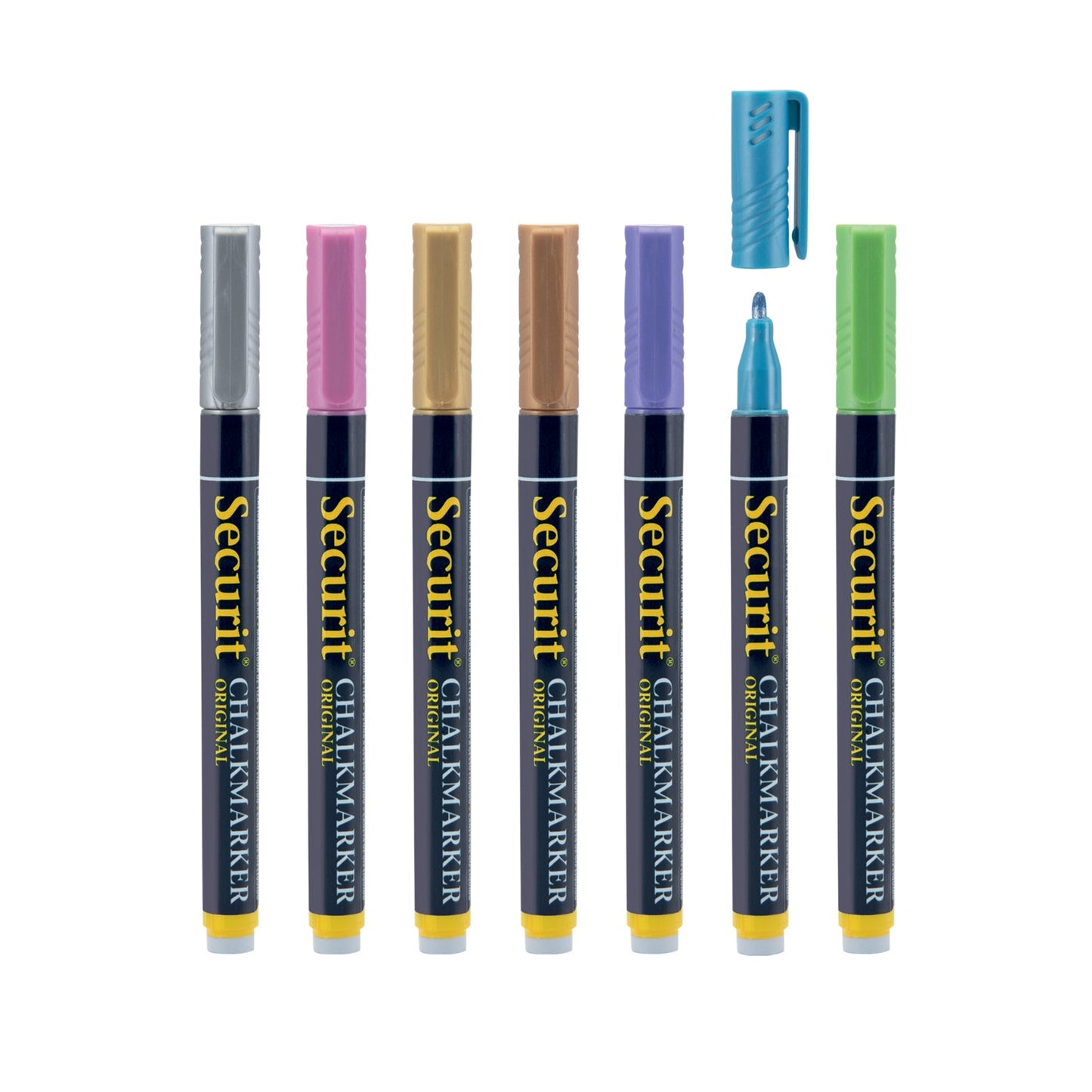 Securit® Kreidemarker, 1-2mm, 7er-Set, Metallisch