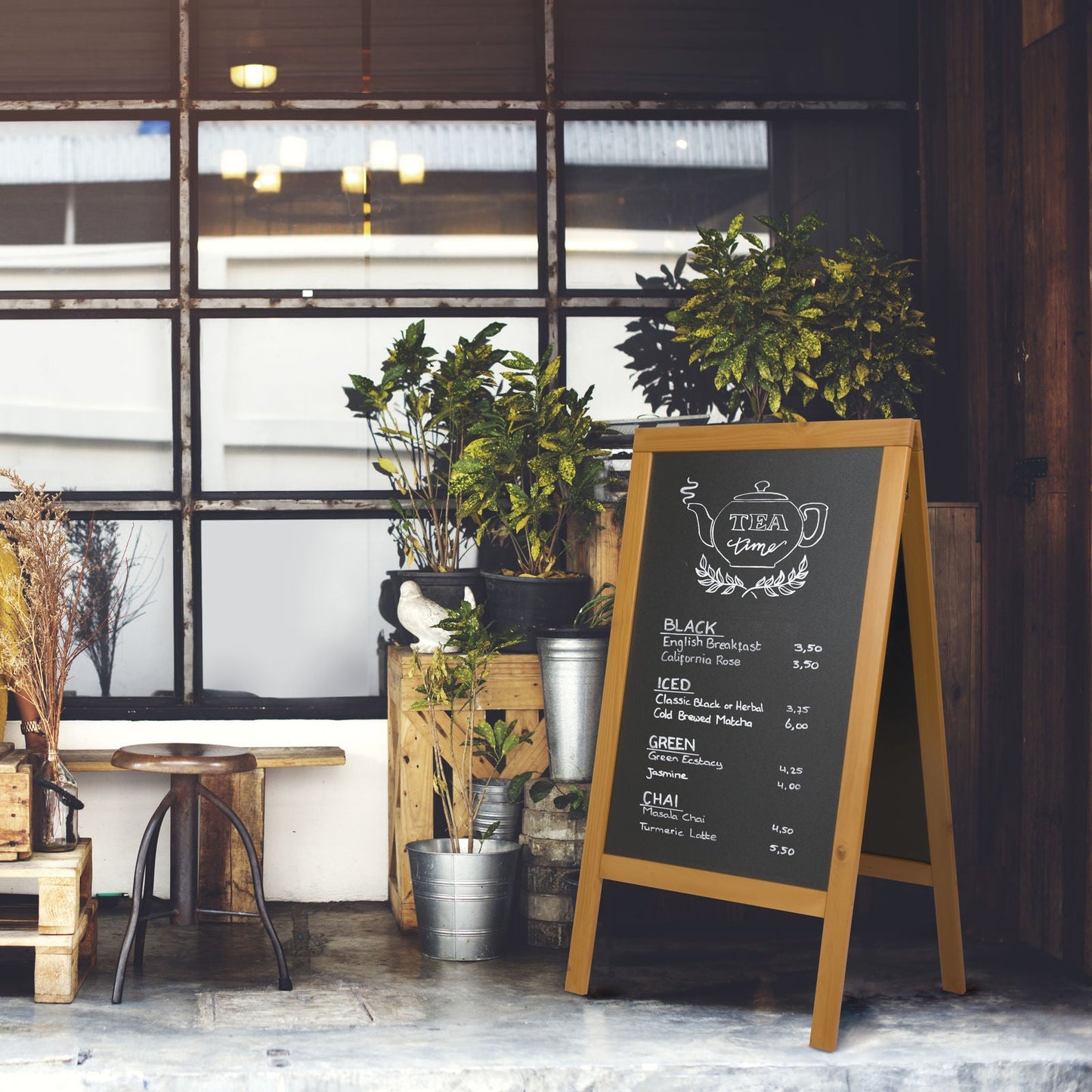 Securit® Holz Kundenstopper 125x69cm, Hellbraun, Outdoor