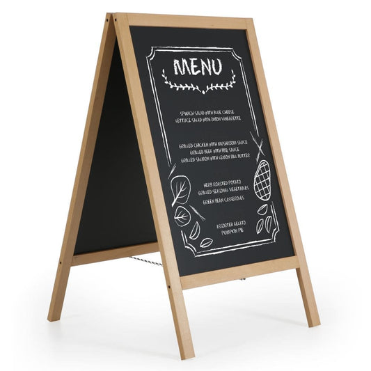 Holz Kundenstopper 95x54cm, Magnetisch, Buche, Outdoor