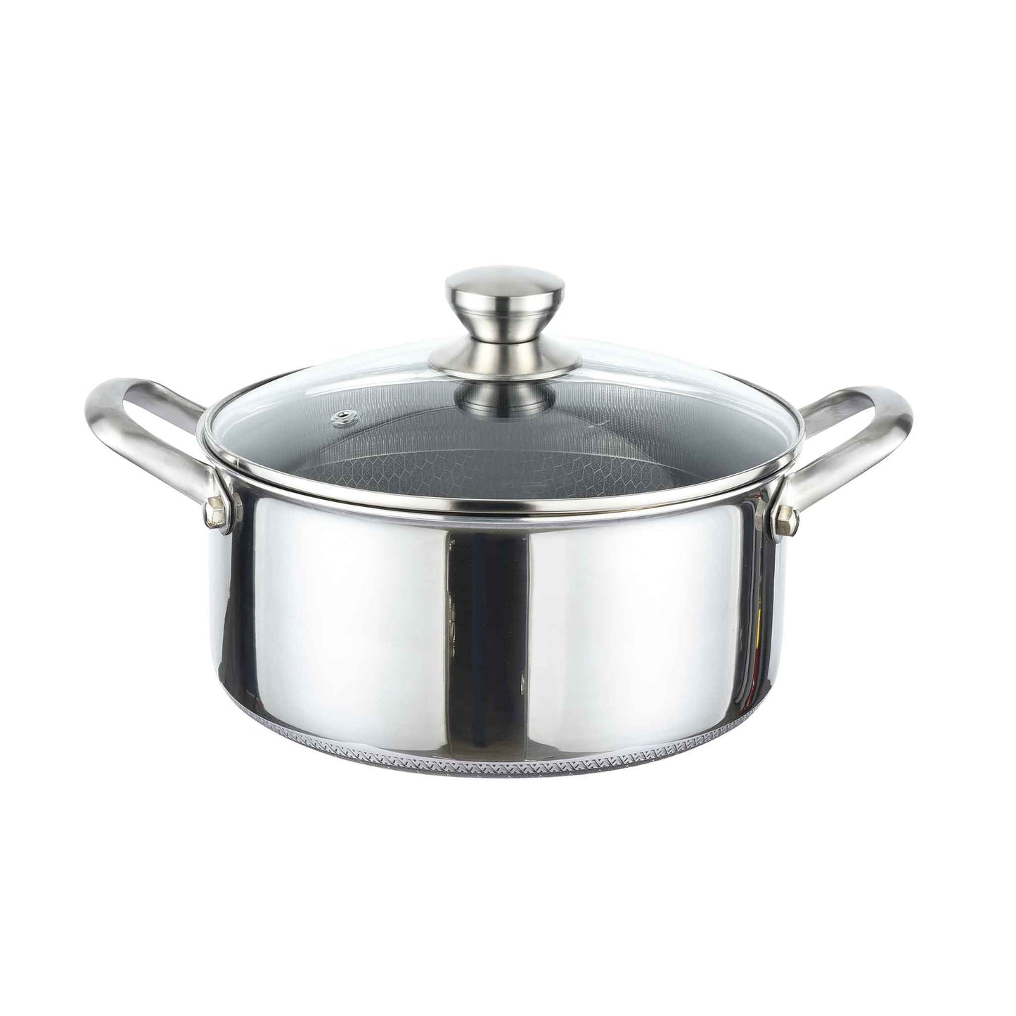 PNC20-Ø20cm Edelstahl Wabenstruktur Kochtopf Induktion Topf Rostfrei Kratzfest