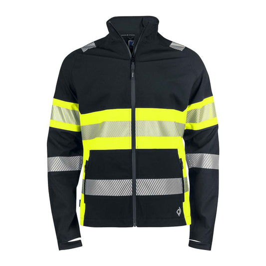 Projob Herren Softshell Jacke leicht und elastisch EN ISO 20471 Klasse 1, XS-3XL