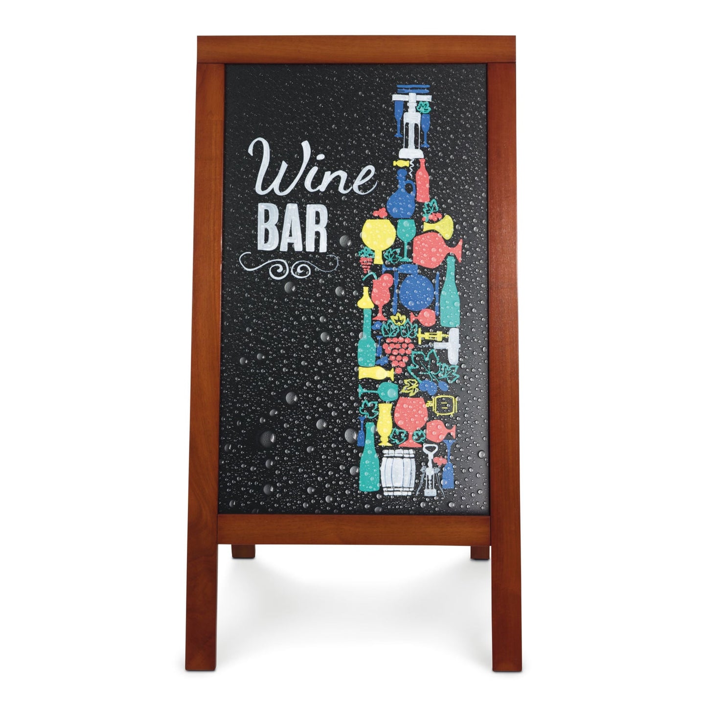 Securit® Holz Kundenstopper 140x70cm, Deluxe, Mahagoni, Outdoor