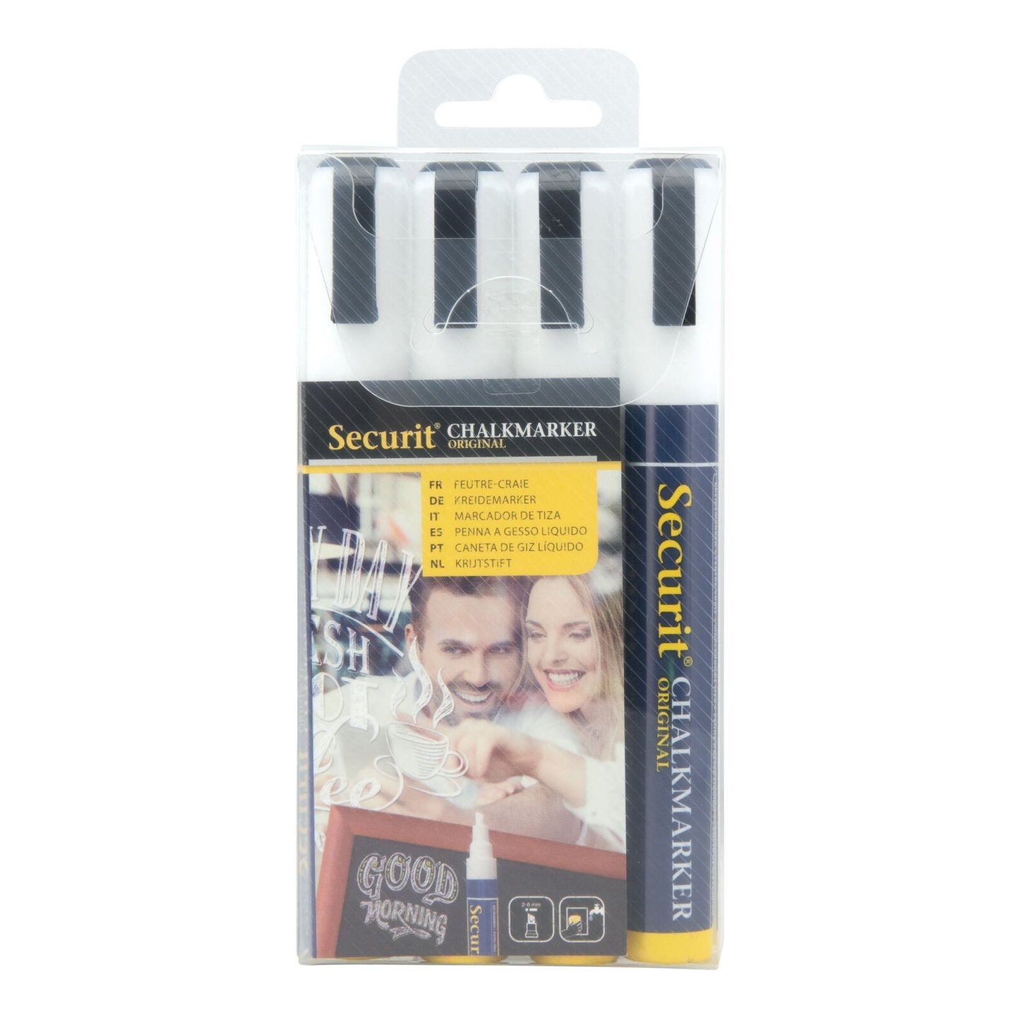 Securit® Kreidemarker, 2-6mm, 4er-Set, Weiss