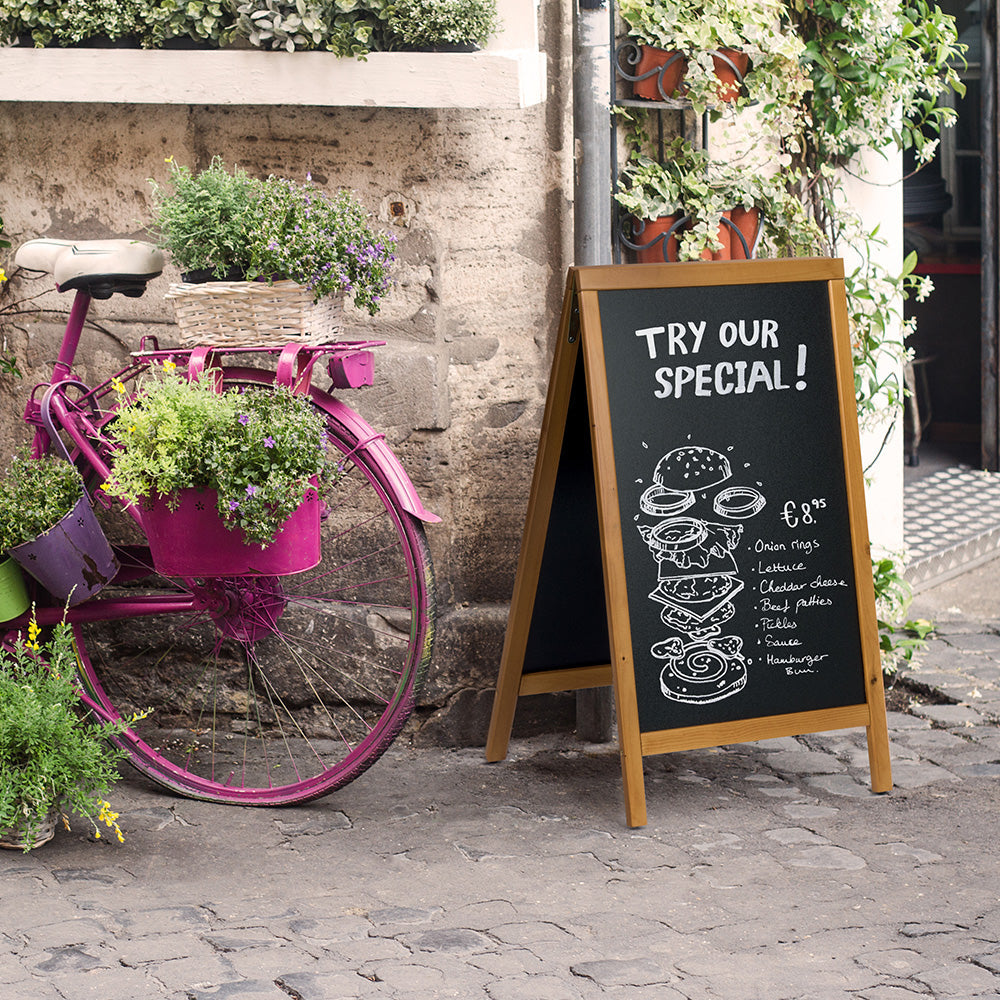 Securit® Holz Kundenstopper 85x55cm, Hellbraun, Outdoor