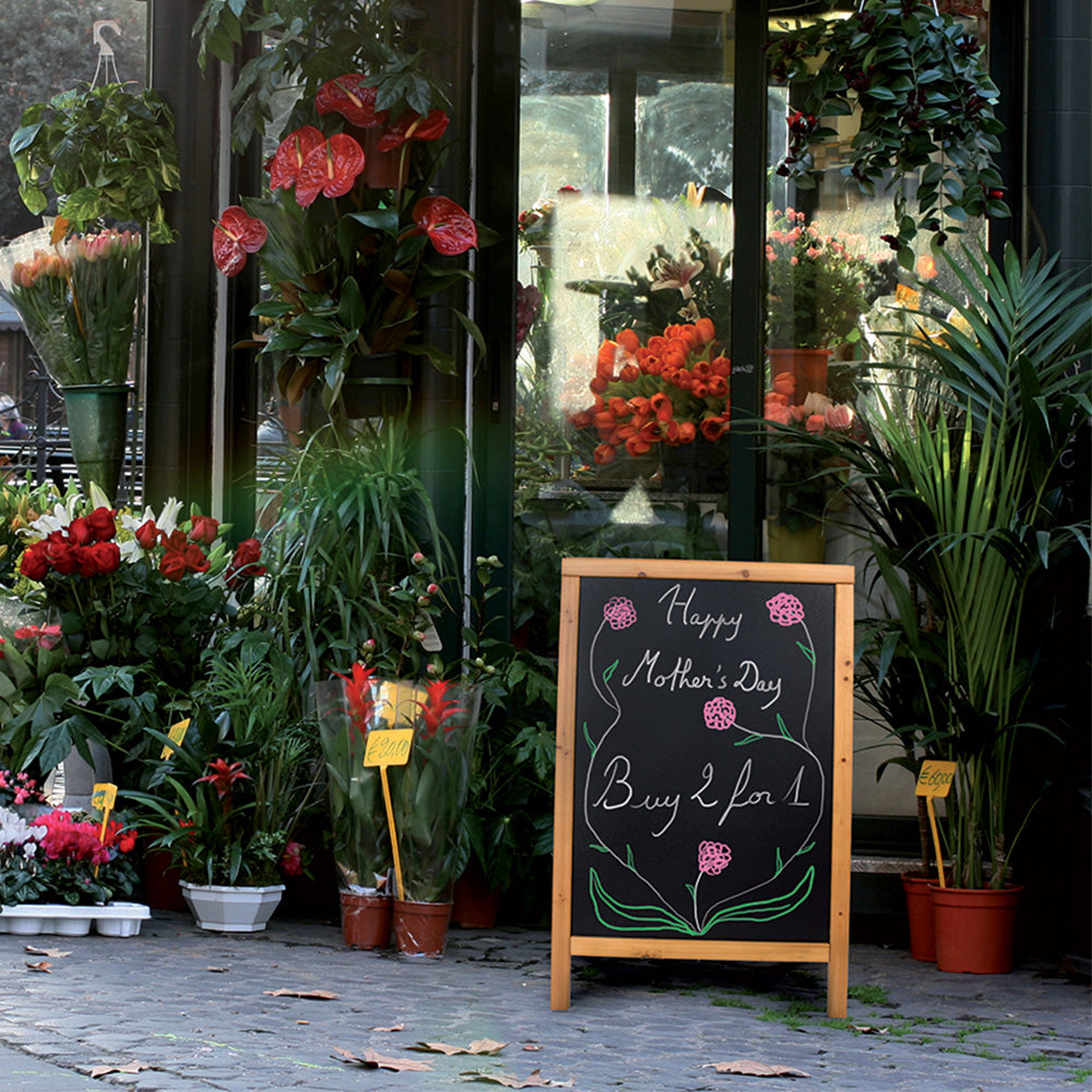 Securit® Holz Kundenstopper 85x55cm, Hellbraun, Outdoor