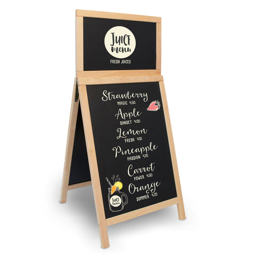 Securit® Holz Kundenstopper mit Topschild, 120x55cm, Buche, Outdoor