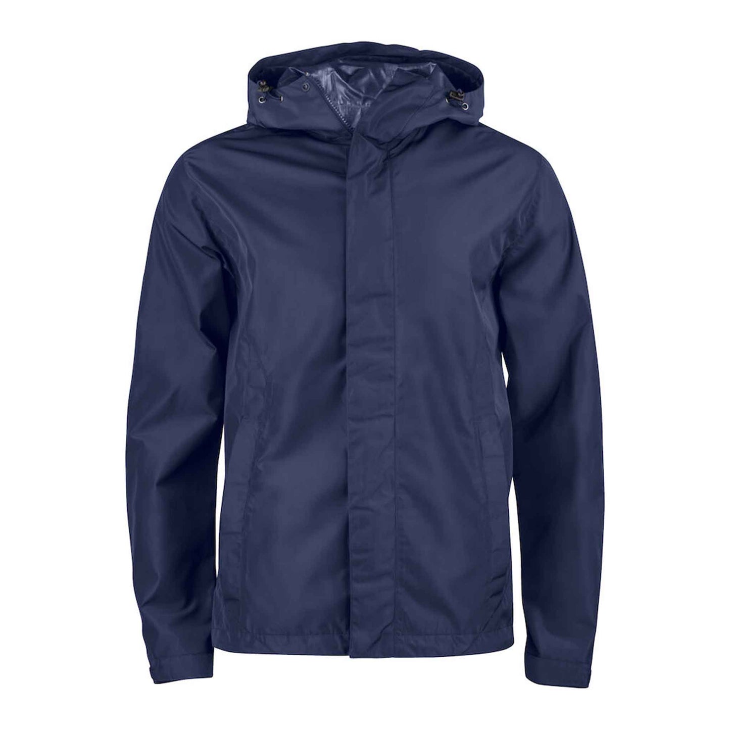 Marine Blaue Jacke mit Logo bedrucken lassen Sportliche und wasserdichte Unisex Regenjacke - Webster