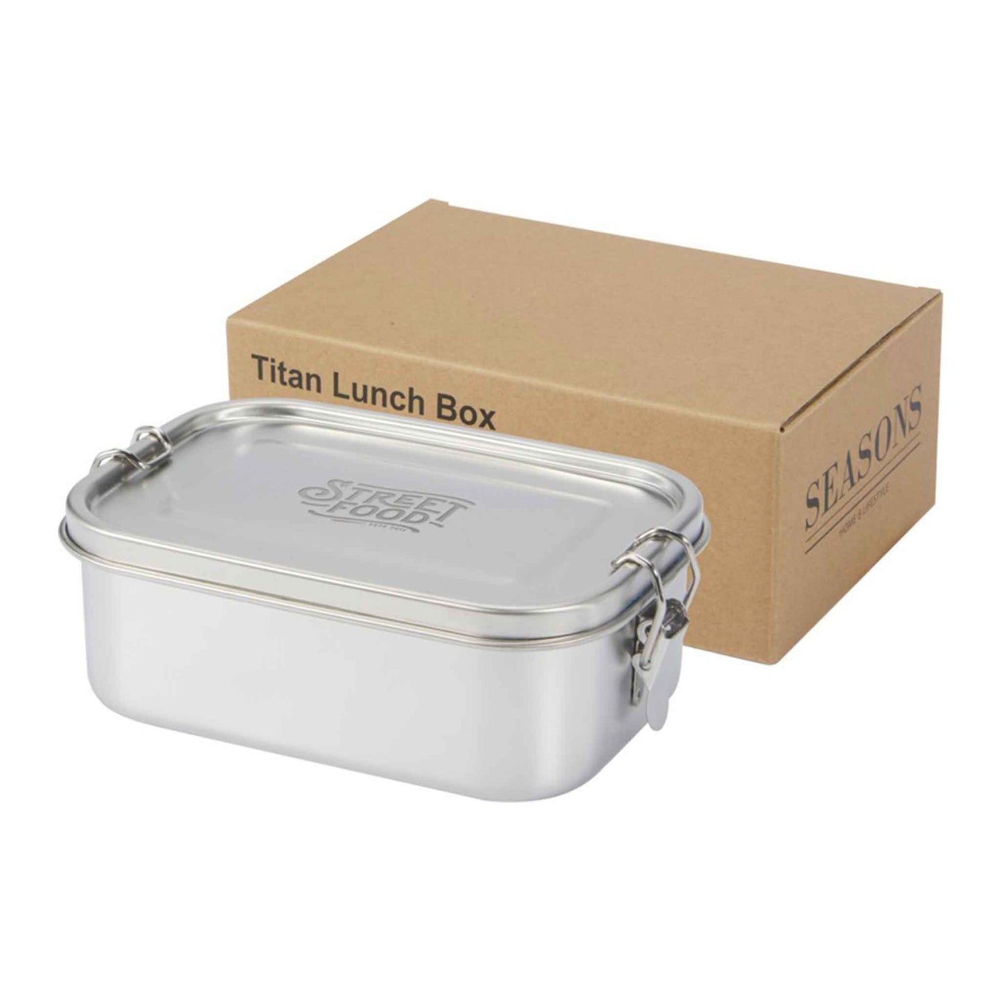 Titan Lunchbox aus recyceltem Edelstahl - Silber, 50 Stück