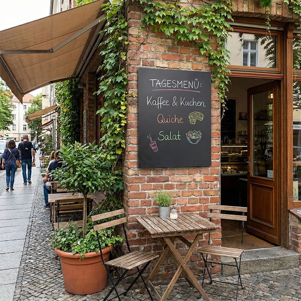 Wandkreidetafel ohne Rahmen, 90x60cm, Outdoor