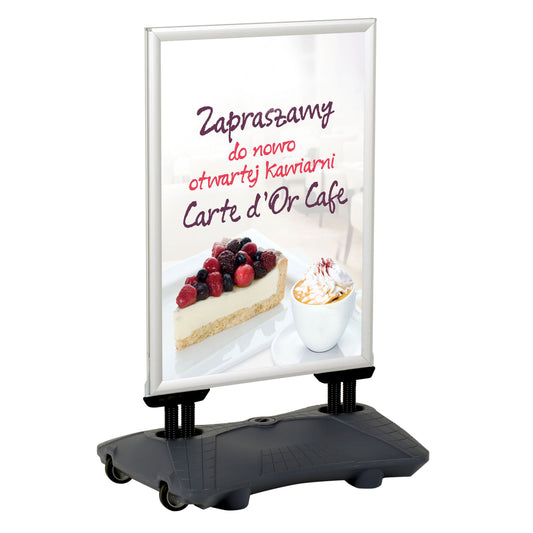 Kundenstopper Alu mit Wassertank, WindPro Budget, Silber, Outdoor