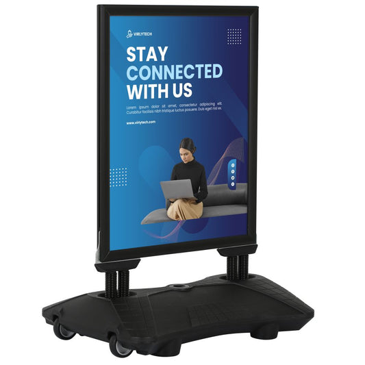 Kundenstopper Alu mit Wassertank, WindPro Budget, Schwarz, Outdoor