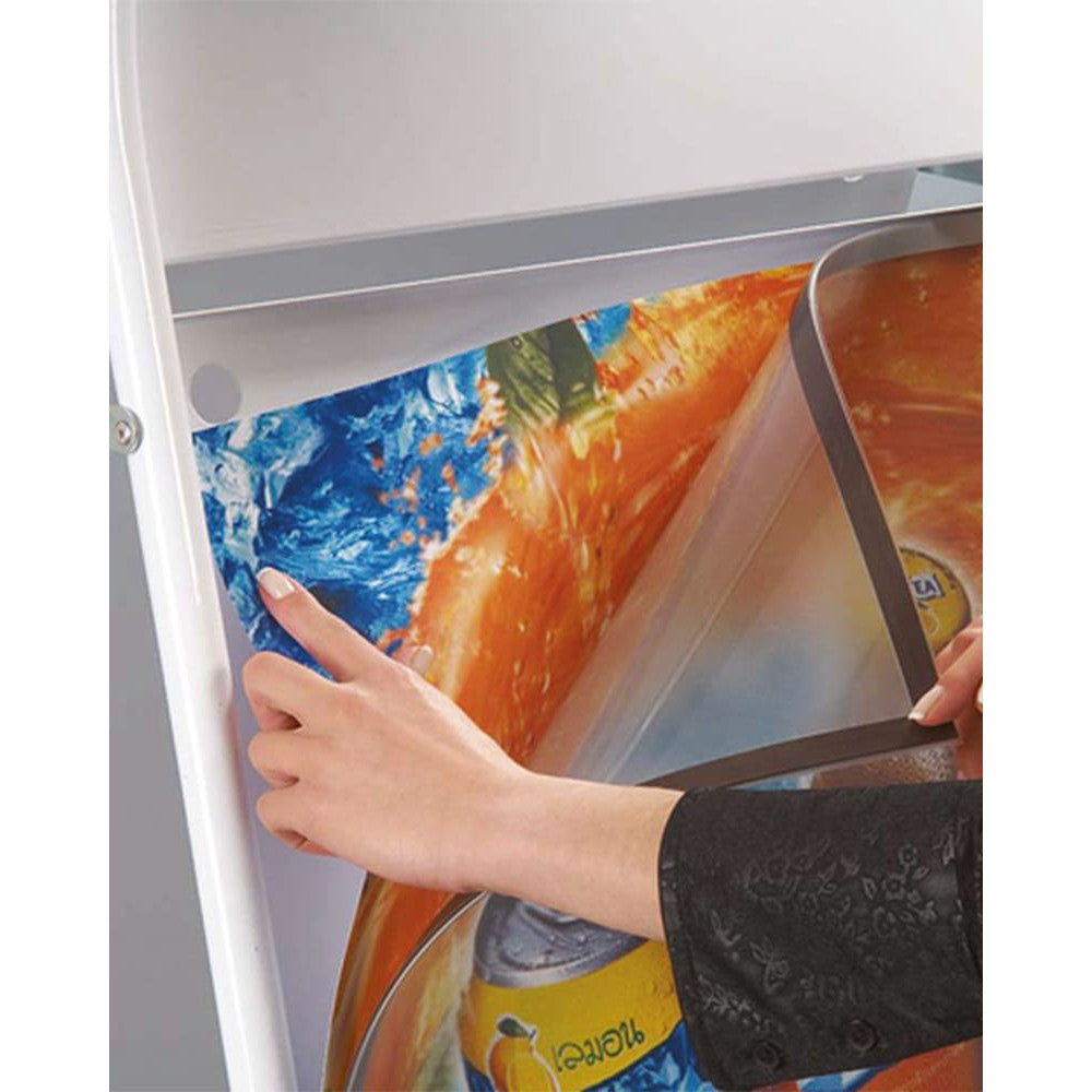 Kundenstopper Stahlrohr Classic mit Logoschild rund, Outdoor