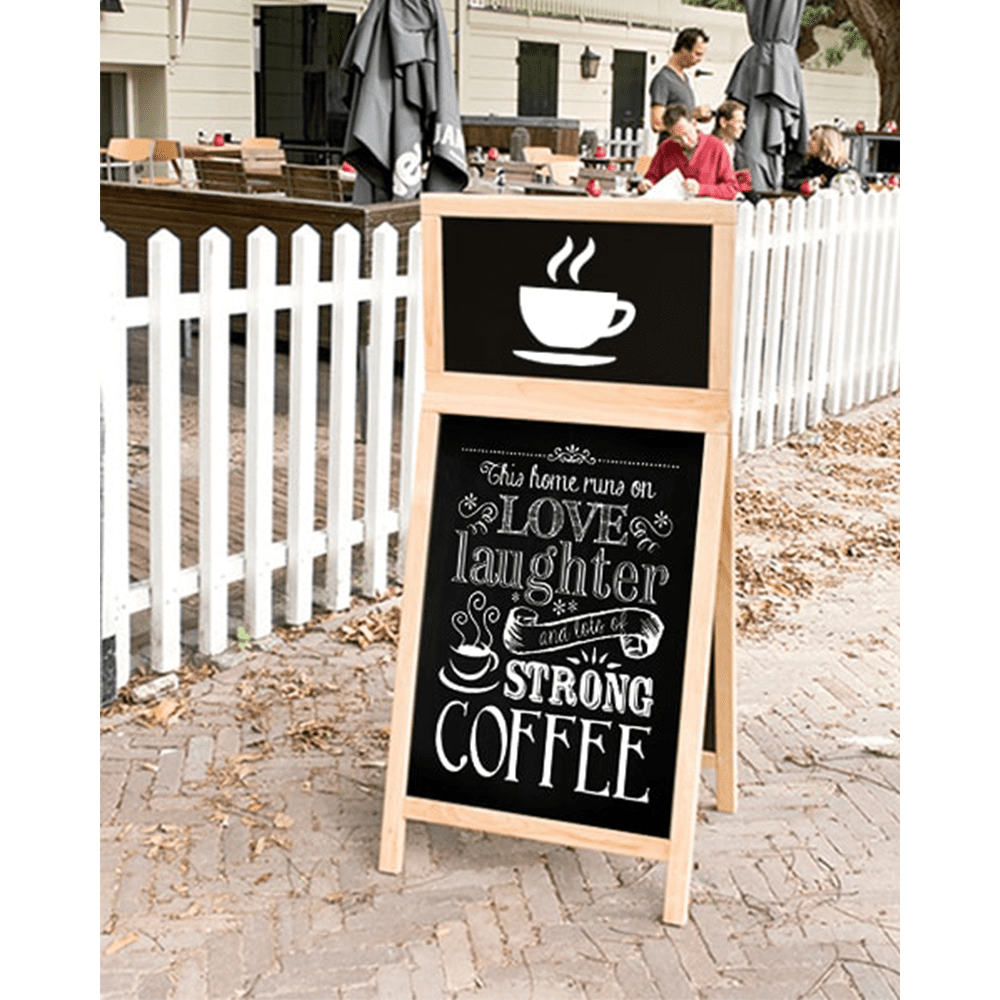 Securit® Holz Kundenstopper mit Topschild, 120x55cm, Buche, Outdoor