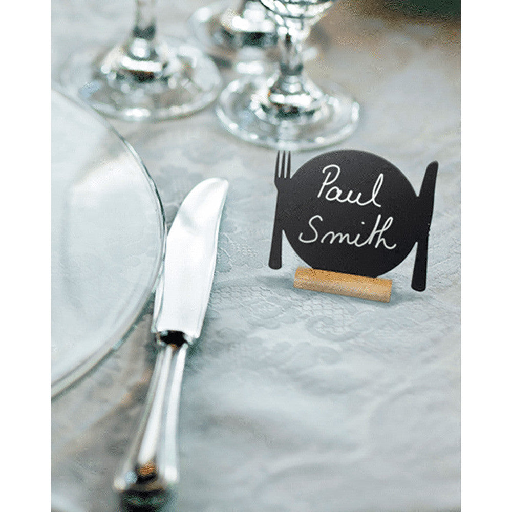 Securit® Tischkreidetafel „Teller mit Besteck“ Aufsteller 25×24 cm
