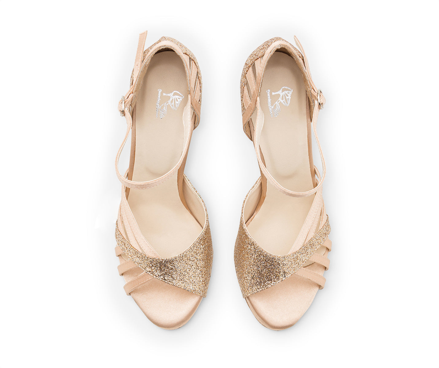 Glow Gleam Tanzschuhe in Nude Satin