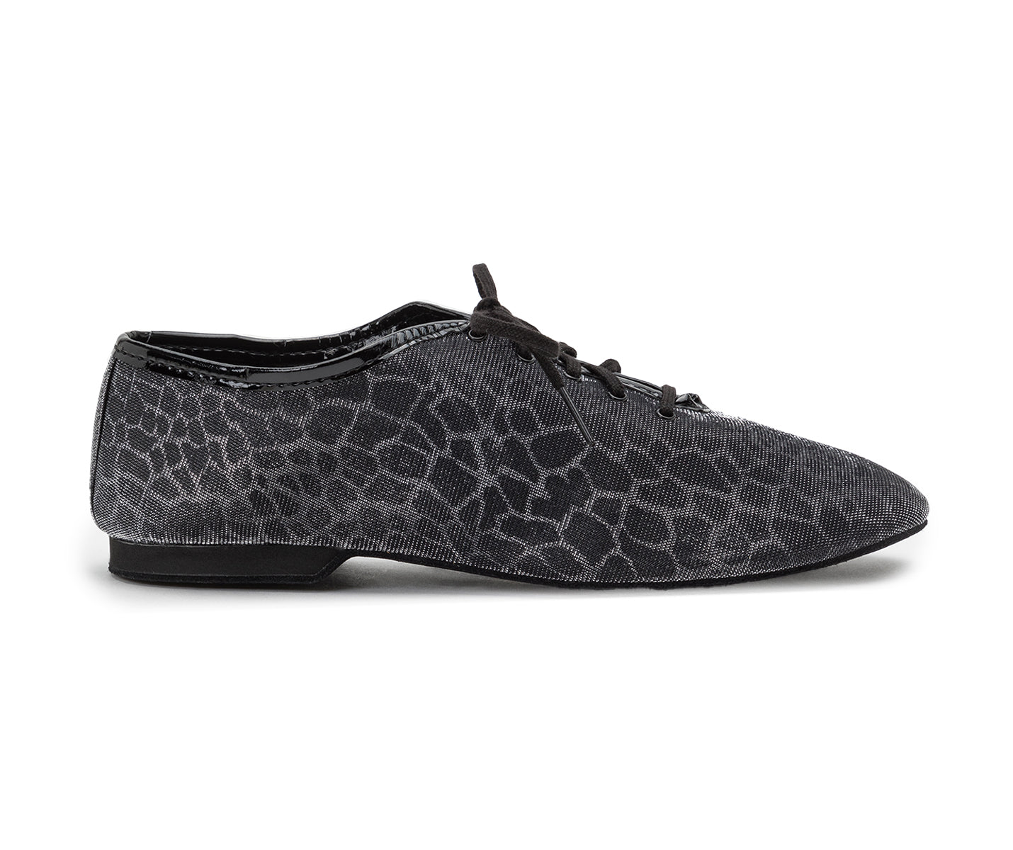 Flow Tanzschuhe in Silber & Schwarz Glitter