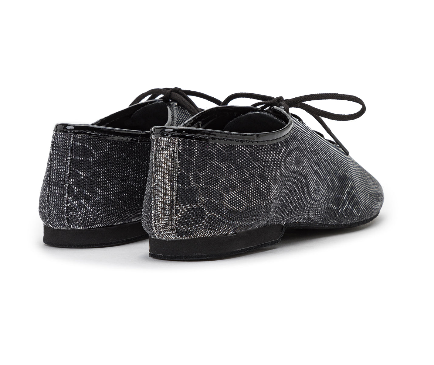 Flow Tanzschuhe in Silber & Schwarz Glitter