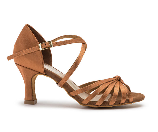 Elation Show-Tanzschuhe in Bronze Satin mit flexibler Sohle