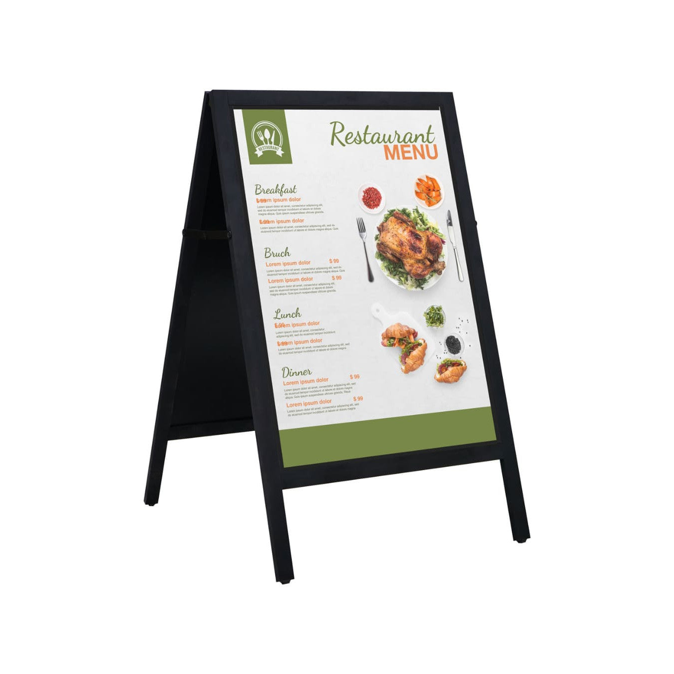 Holz Gehwegkreidetafel A1 – Magnetisch, Outdoor