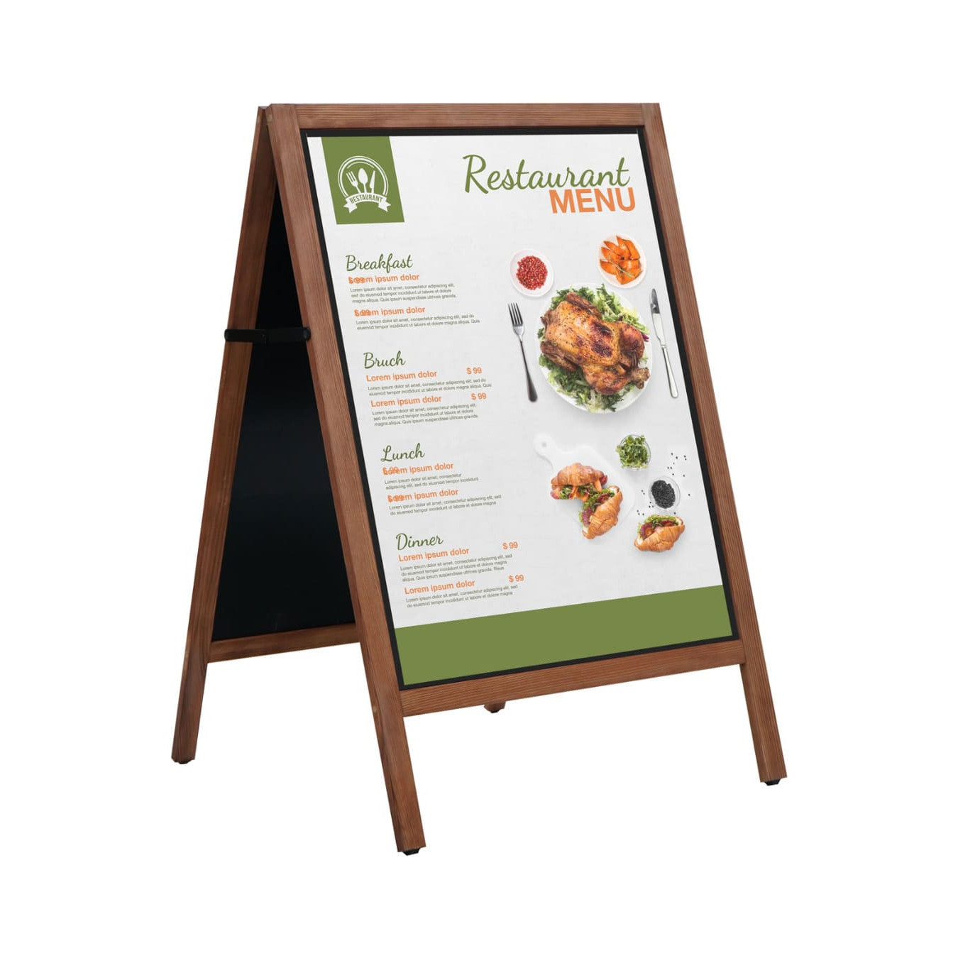 Holz Gehwegkreidetafel A1 – Magnetisch, Outdoor
