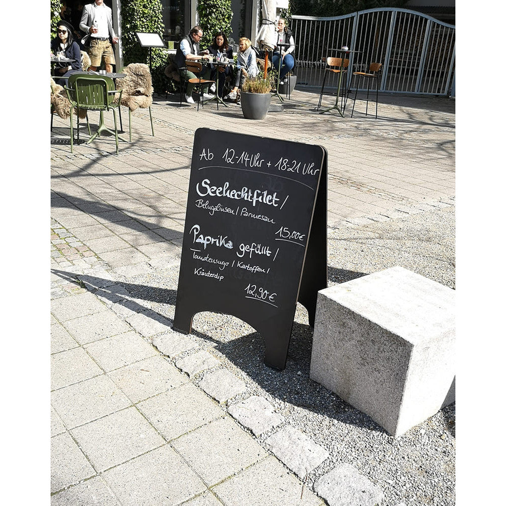 Holz Kundenstopper 90x60cm, Schwarz, Outdoor