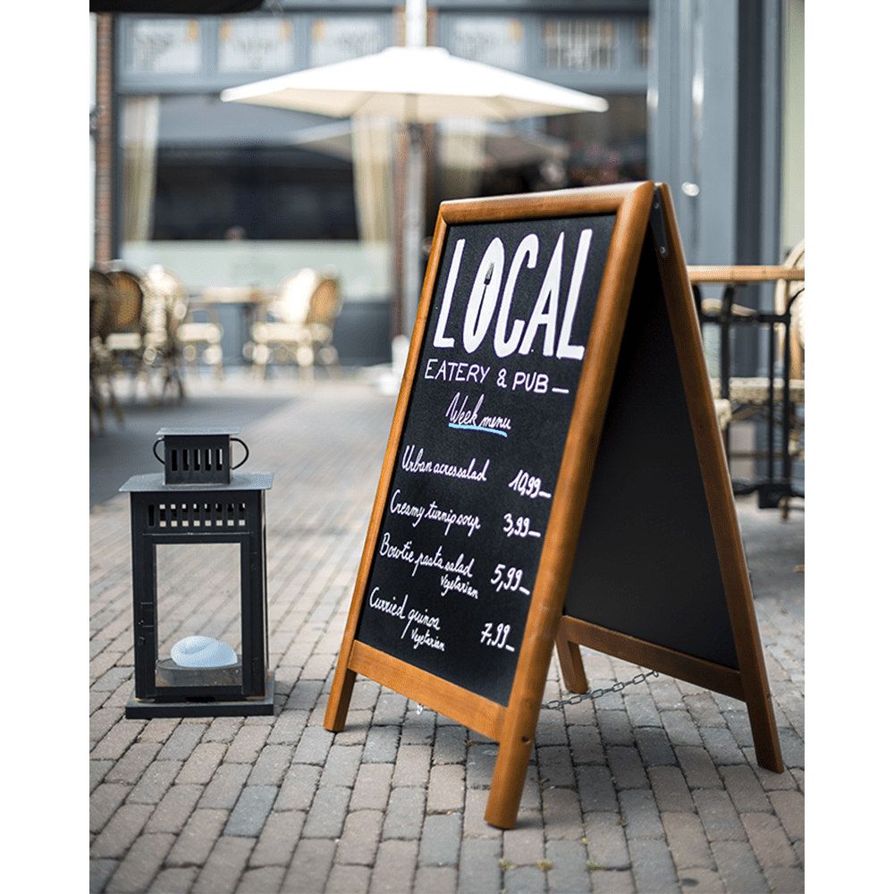 Securit® Holz Kundenstopper Deluxe, 85x55cm, Dunkelbraun, Outdoor