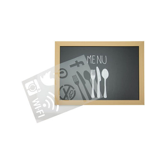 Securit® Kreidetafel Schablonen, 6er-Set,  ABC, ZAHLEN, MOTIVE und ZEICHEN