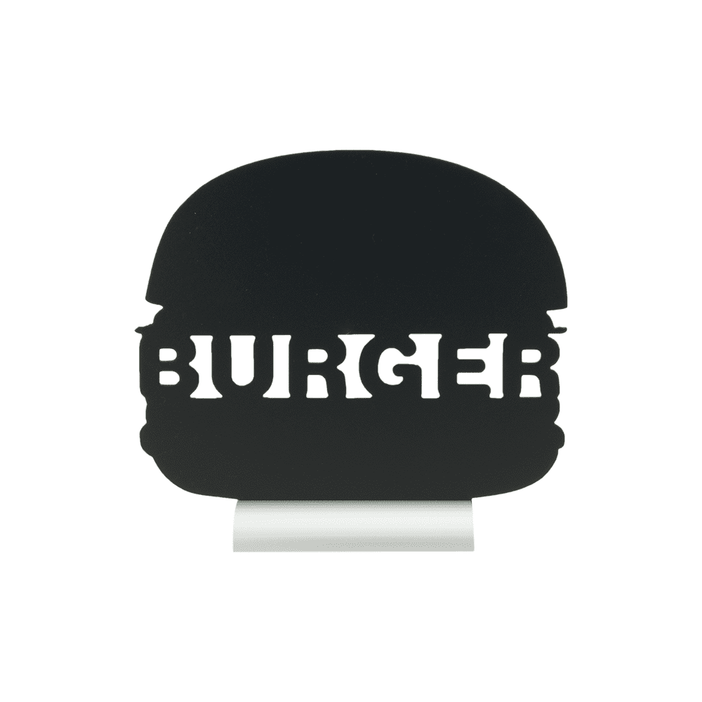 Securit®, Tischkreidetafel Aufsteller mit Aluminiumfuss, "Burger" Form-Silhouette, 28x25cm