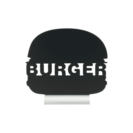 Securit®, Tischkreidetafel Aufsteller mit Aluminiumfuss, "Burger" Form-Silhouette, 28x25cm