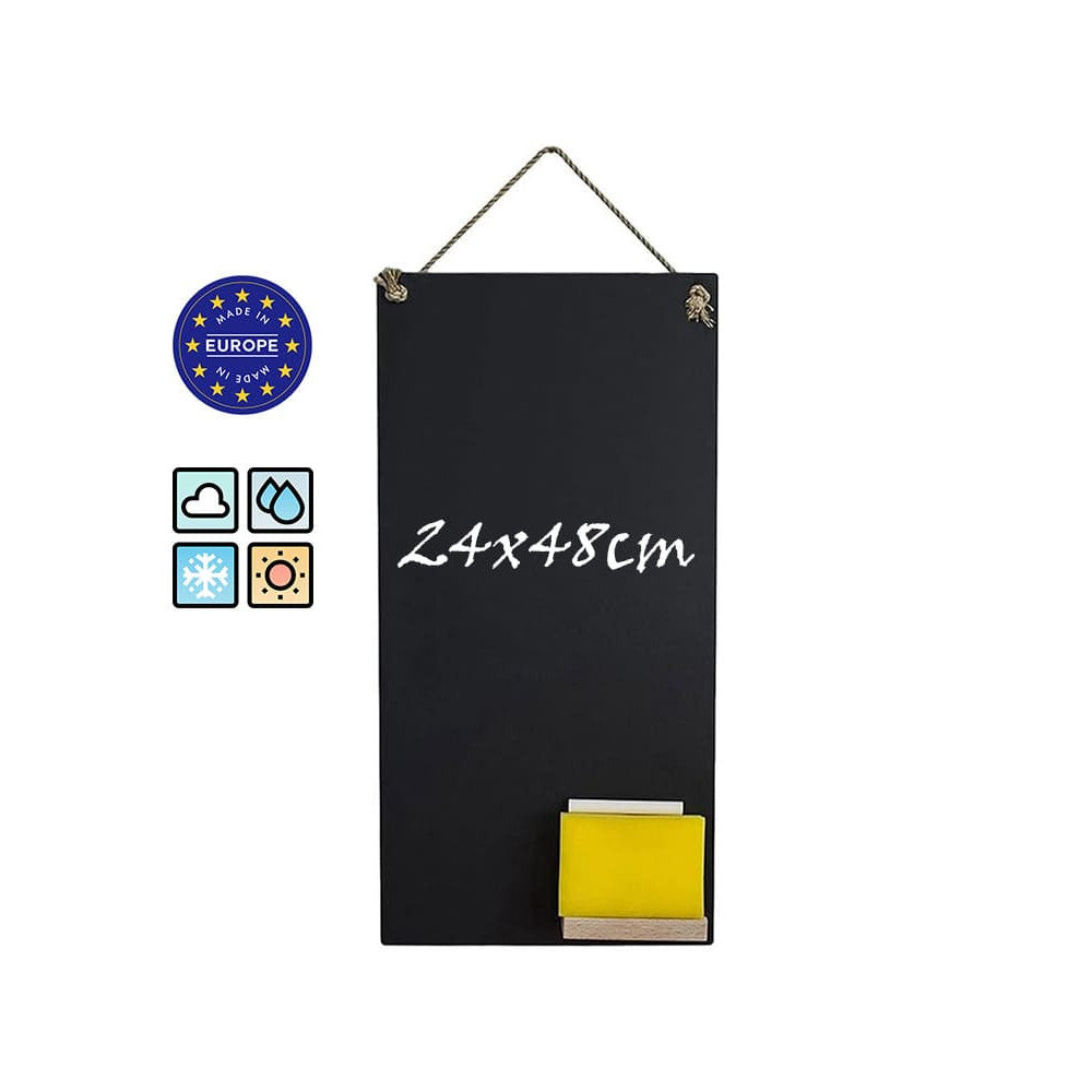 Kreidetafel Küche, mit Ablage, Kordel, Kreide und Schwamm, 24x48cm