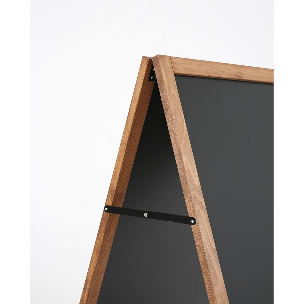 Premium Holz-Kundenstopper A1 – Magnetisch & Wetterfest (Dunkelbraun, Outdoor)