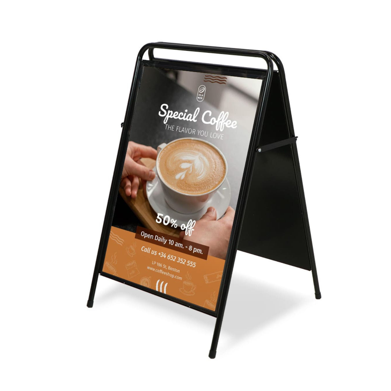 Kundenstopper „Stelo“ DIN A1, Schwarz