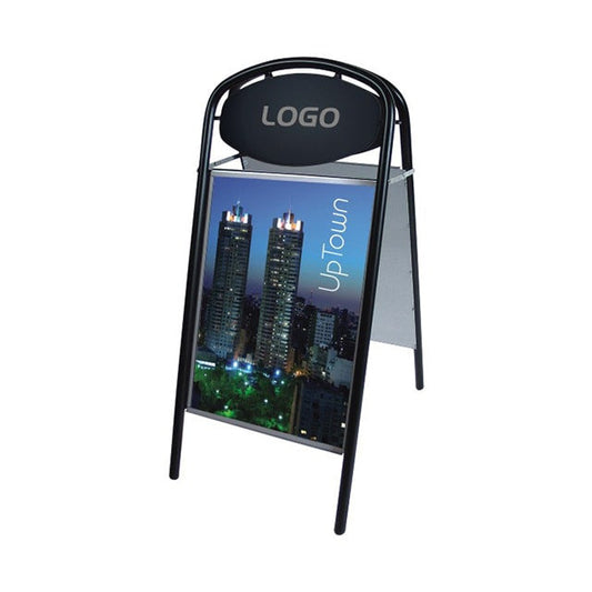 Kundenstopper Stahlrohr Basic Ellipse, Outdoor