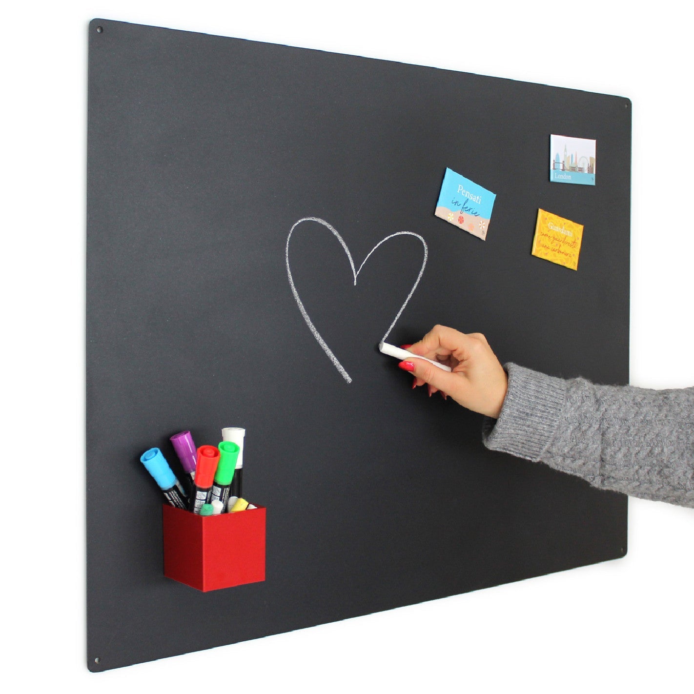 KalaMitica® Kreidetafel Magnetisch nach Mass, Ohne Rahmen, Schwarz