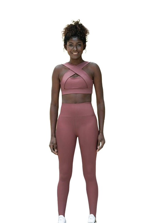 1095 High Waist Leggings in Dark Rosé