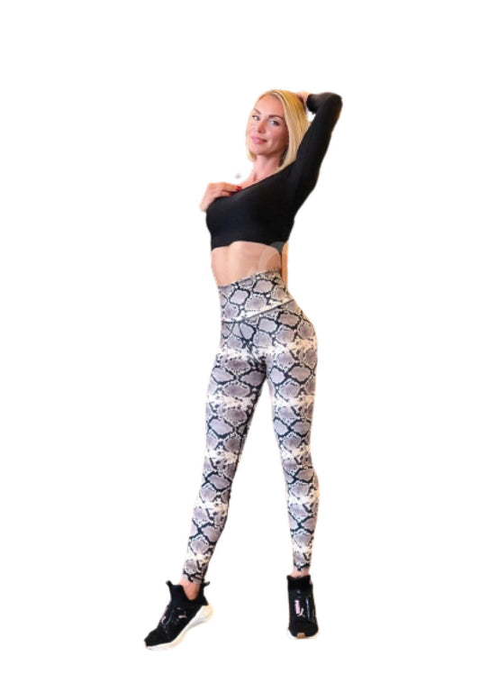 261 Extra High Waist Leggings in Green Snake