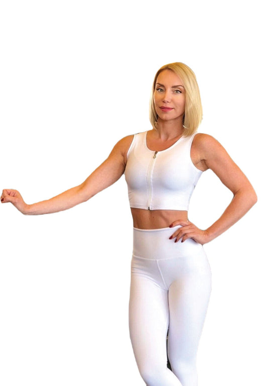 107 Sport Bra With Zipper in Weiss