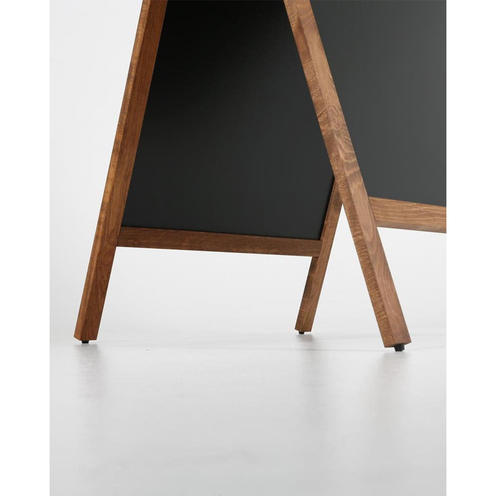 Premium Holz-Kundenstopper A1 – Magnetisch & Wetterfest (Dunkelbraun, Outdoor)