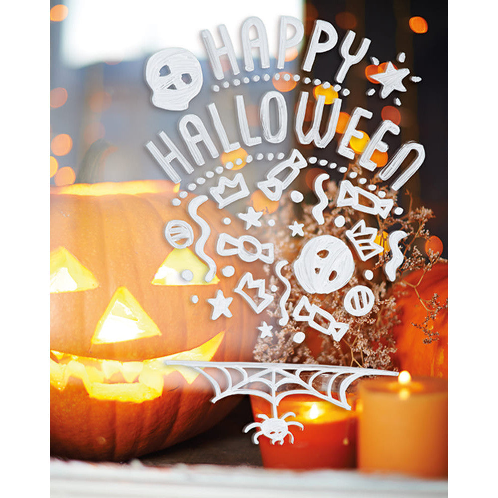Securit® Fensterschablonen Halloween, 3er Set, Format: A2, inkl. 1 Securit® Kreidestift