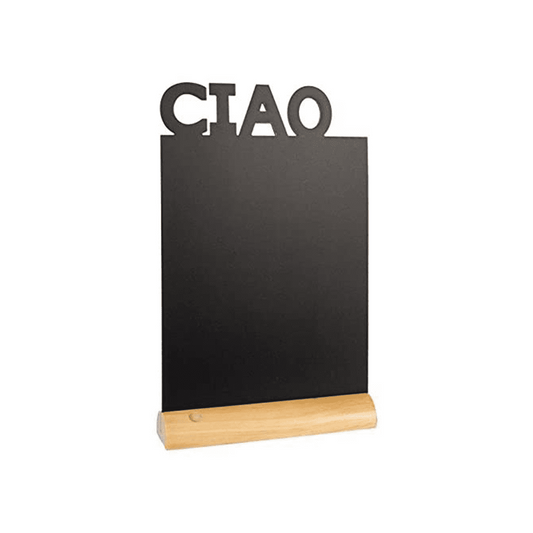 Securit® Tischkreidetafel „CIAO“ Aufsteller 21×35cm mit Holzfuss