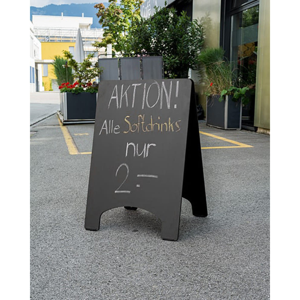 Holz Kundenstopper 90x60cm, Schwarz, Outdoor