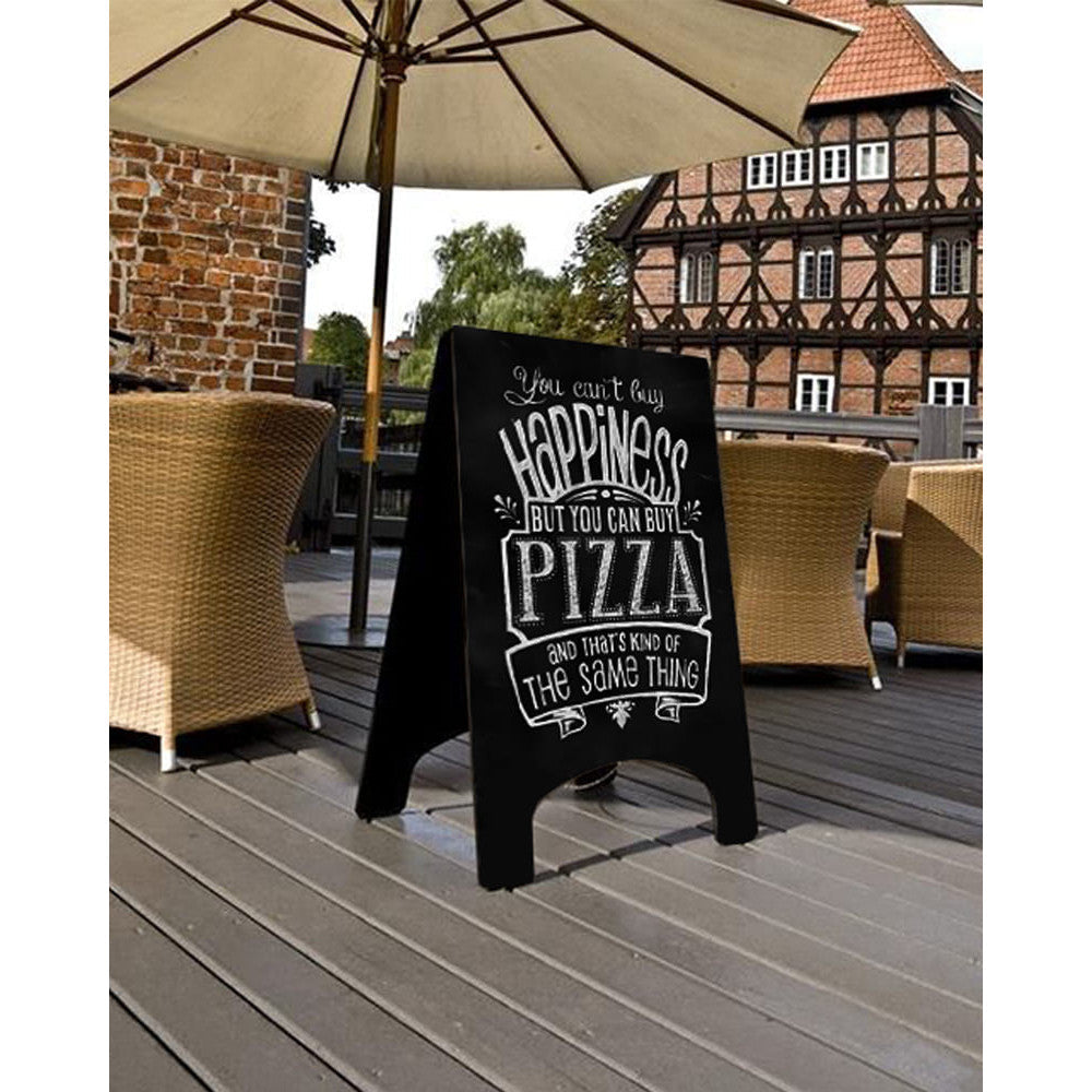 Holz Kundenstopper 90x60cm, Schwarz, Outdoor