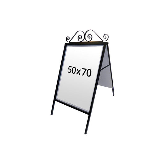 Kundenstopper Antik aus Stahl mit Schmiedeeisen, B2, Schwarz, Outdoor