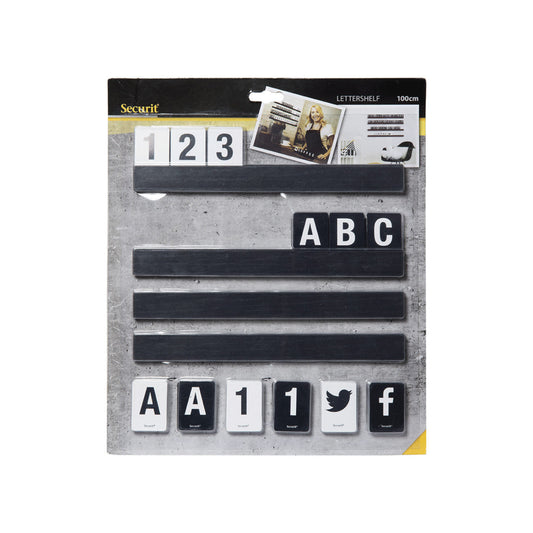 Securit® Buchstabenregal, Schwarz