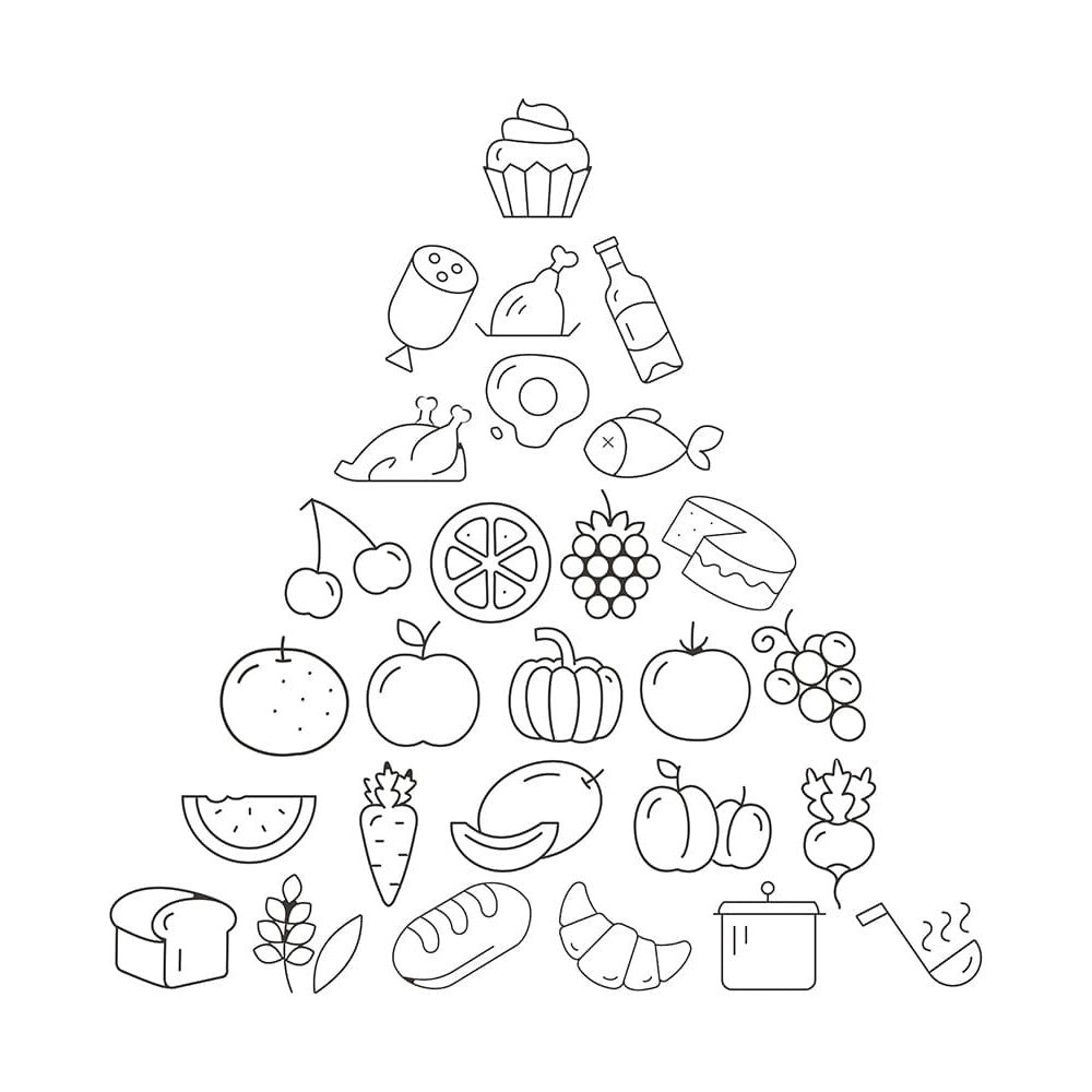 Securit® Fensterschablonen "Windoodle", Format: A2, Thema: Food, inkl. 1 Securit® Kreidestift, 3er Set