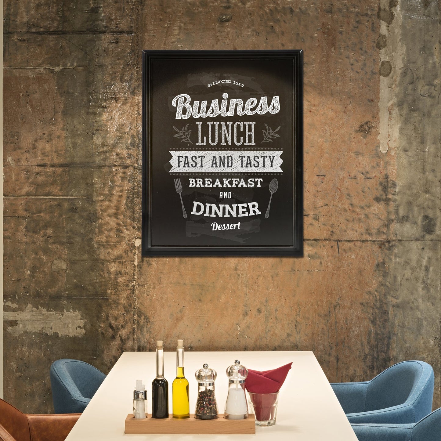 Securit® Wandkreidetafel, Holzrahmen Schwarz, 70x90cm, Outdoor