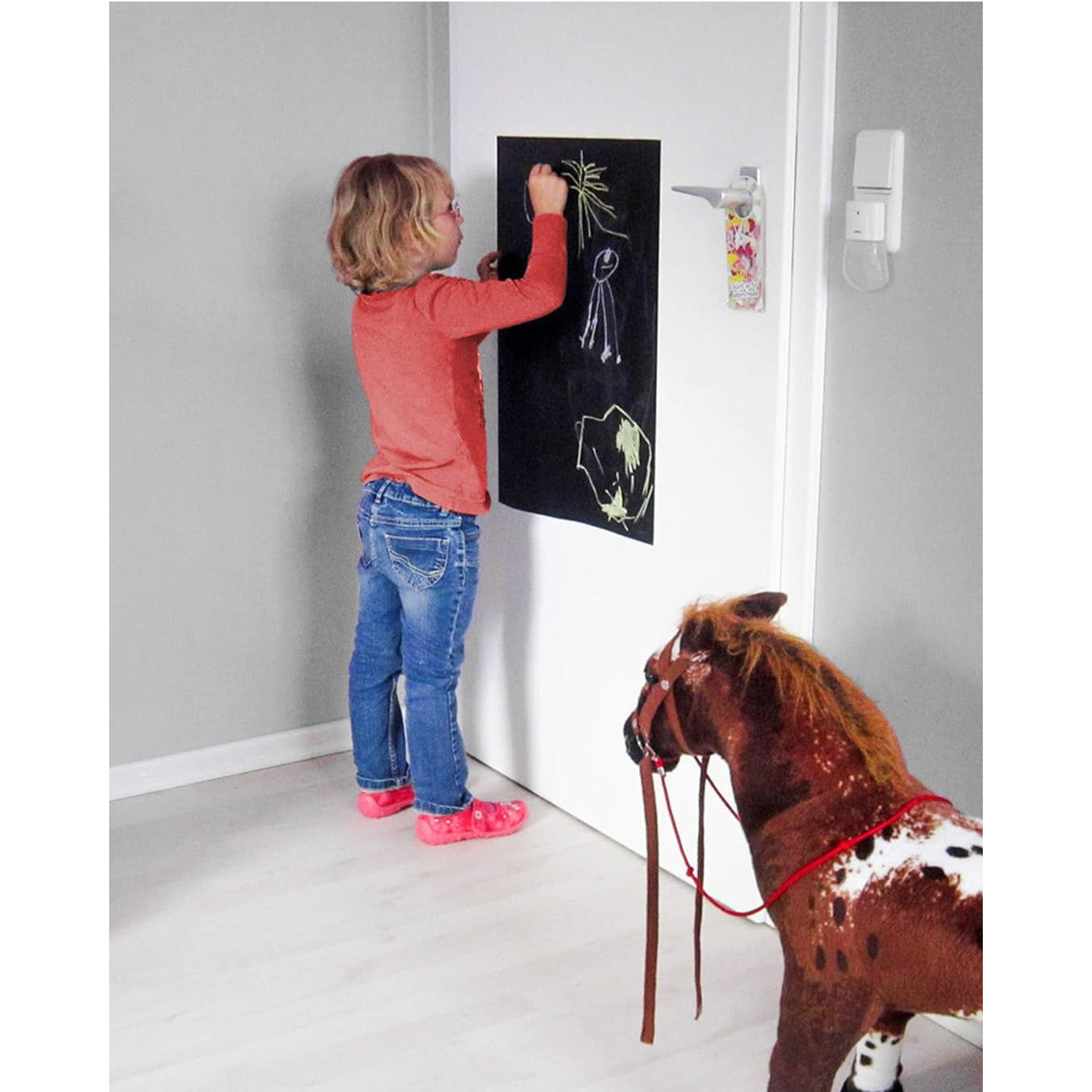 Kreidetafelfolie / Wandtafelfolie Magnetisch, Selbstklebend, Schwarz, 60x90cm